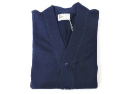 画像1: FELCO   　12oz TERRY V NECK BUTTON CARDIGAN          イタリアンネイビー