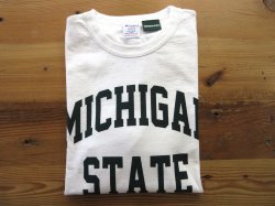 画像1: CHAMPION   T1011ロングスリーブTシャツ　　　　MICHIGAN(ホワイト)