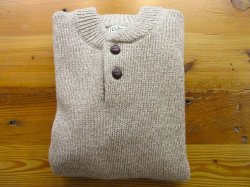 画像1: L.L.Bean   　Classic Ragg Wool Henley Sweater            NATURAL