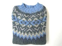 HARLEY OF SCOTLAND　FAIRISLE YORK CREW SWEATER　      CEDER(グリーン/サックス)