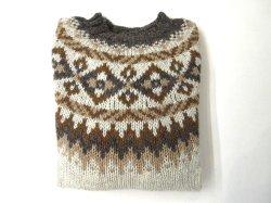 画像1: HARLEY OF SCOTLAND　FAIRISLE YORK CREW SWEATER　      PORTLAND(オートミール/ブラウン)