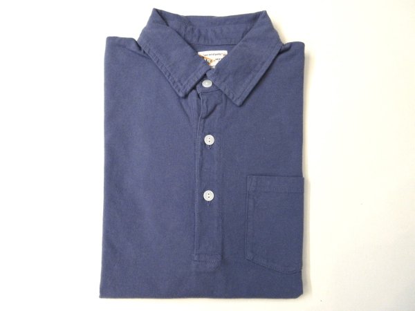 画像1: FELCO    S/S POLO SHIRT       7oz 18SINGLE JERSEY    - VINTAGE WASH NAVY (1)