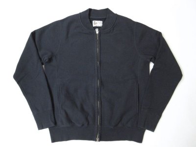 画像1: FELCO   16oz TERRY ZIP BASEBALL NECK W/SLASH POCKET             BLACK