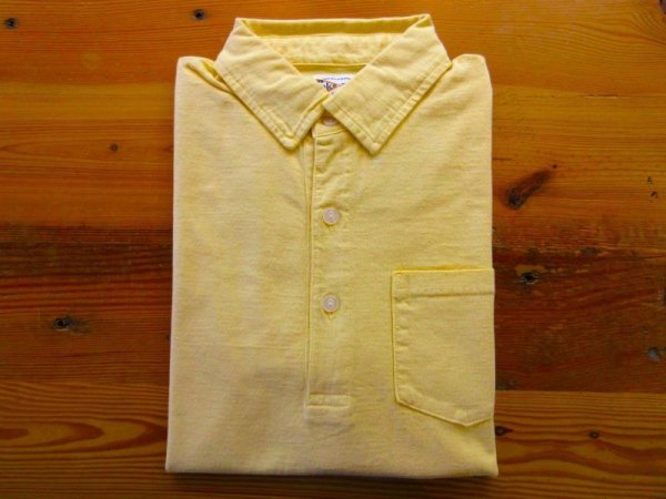 画像1: FELCO    S/S POLO SHIRT       7oz 18SINGLE JERSEY    - VINTAGE WASH YELLOW (1)