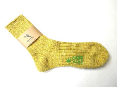 画像1: A HOPE HEMP　     SHSX-009ネップリブ編みヘンプソックス                　Oats Yellow