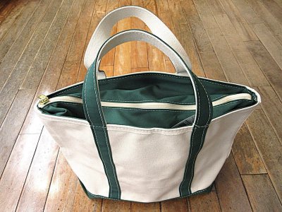 画像1: L.L.Bean   BOAT AND TOTE  ZIP-TOP    Medium 　　 Dark Green