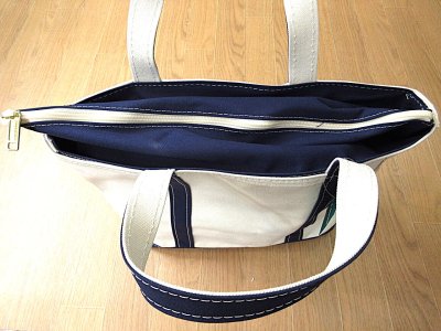 画像1: L.L.Bean   BOAT AND TOTE  ZIP-TOP    Medium 　　 Blue