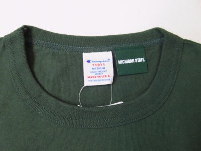 画像3: CHAMPION   T1011ロングスリーブTシャツ　　　　MICHIGAN(グリーン)