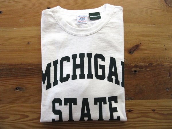 画像1: CHAMPION   T1011ロングスリーブTシャツ　　　　MICHIGAN(ホワイト) (1)