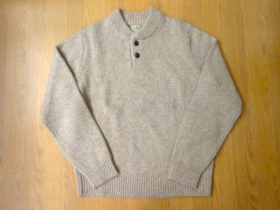 画像1: L.L.Bean   　Classic Ragg Wool Henley Sweater            NATURAL