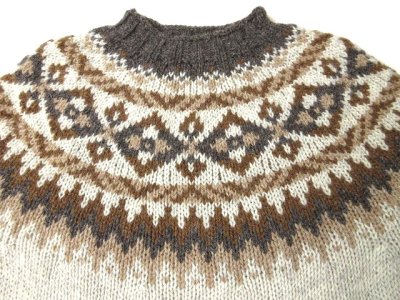 画像2: HARLEY OF SCOTLAND　FAIRISLE YORK CREW SWEATER　      PORTLAND(オートミール/ブラウン)