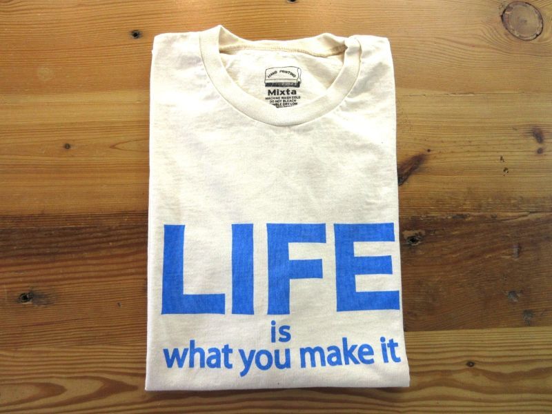 MIXTA 2023 SSプリントTシャツ LIFE Natural (Blue) - ＥＶＥＲＧＲＥＥＮ