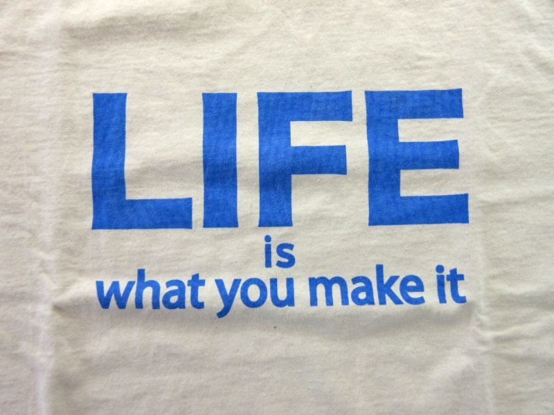 MIXTA 2023 SSプリントTシャツ LIFE Natural (Blue) - ＥＶＥＲＧＲＥＥＮ