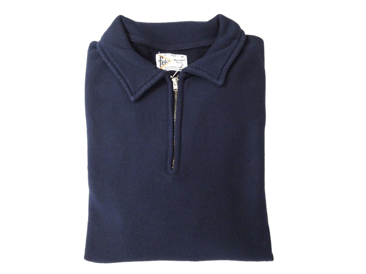 FELCO 12oz TERRY INVERSE HALF ZIP SWEAT ITALIAN NAVY